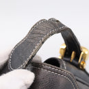 LOEWE Shoulder Bag Leather Gray Gold Auth 203734-9