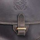 LOEWE Shoulder Bag Leather Gray Gold Auth 203734-18