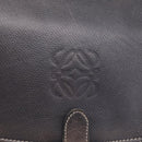 LOEWE Shoulder Bag Leather Gray Gold Auth 203734-19