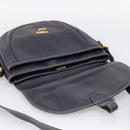LOEWE Shoulder Bag Leather Gray Gold Auth 203734-20
