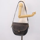 LOEWE Shoulder Bag Leather Gray Gold Auth 203734-26
