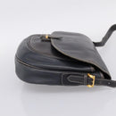 LOEWE Shoulder Bag Leather Gray Gold Auth 203734-4