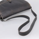 LOEWE Shoulder Bag Leather Gray Gold Auth 203734-7