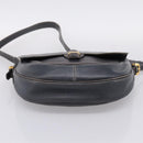 LOEWE Shoulder Bag Leather Gray Gold Auth 203734-5