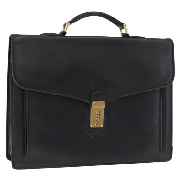 Balenciaga Briefcase Leather Black Gold Auth 203735