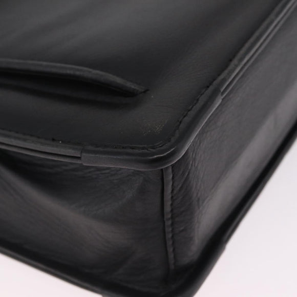 Balenciaga Briefcase Leather Black Gold Auth 203735