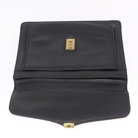 Balenciaga Briefcase Leather Black Gold Auth 203735