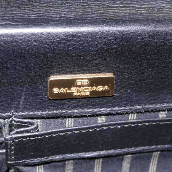 Balenciaga Briefcase Leather Black Gold Auth 203735