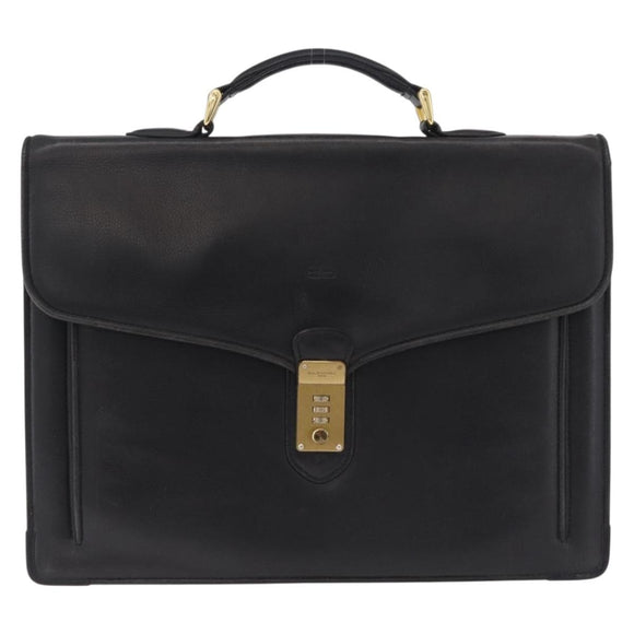 Balenciaga Briefcase Leather Black Gold Auth 203735