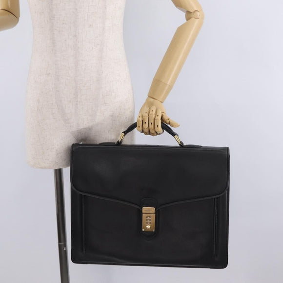 Balenciaga Briefcase Leather Black Gold Auth 203735