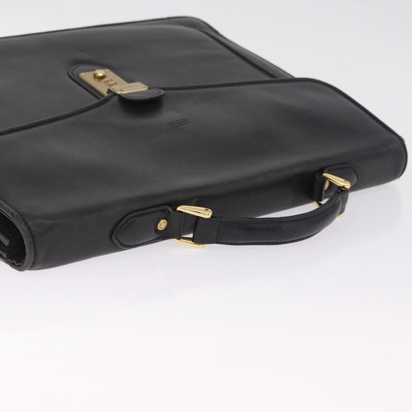 Balenciaga Briefcase Leather Black Gold Auth 203735