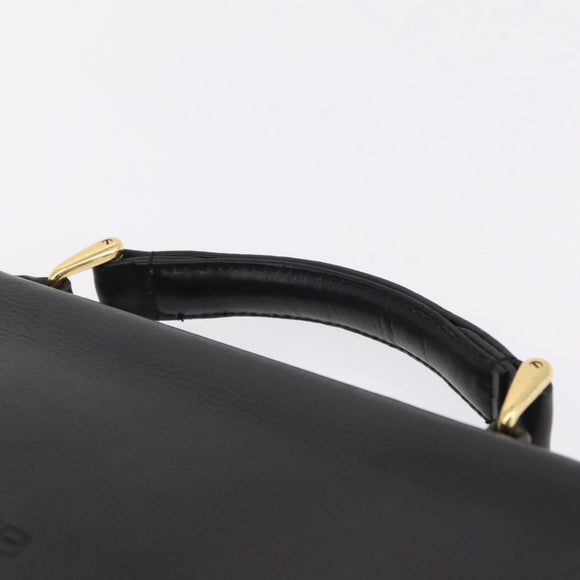 Balenciaga Briefcase Leather Black Gold Auth 203735