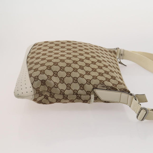 GUCCI GG Canvas Hand Bag Leather 3 Set Beige Black Ivory Auth 203741