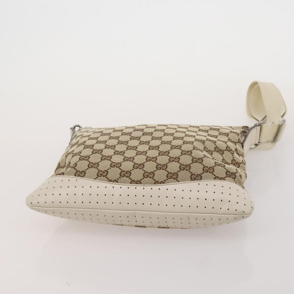 GUCCI GG Canvas Hand Bag Leather 3 Set Beige Black Ivory Auth 203741