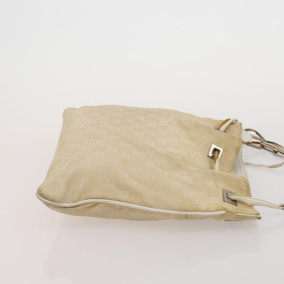 GUCCI GG Canvas Hand Bag Leather 3 Set Beige Black Ivory Auth 203741