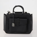 GUCCI GG Canvas Hand Bag Leather 3 Set Beige Black Ivory Auth 203741-2