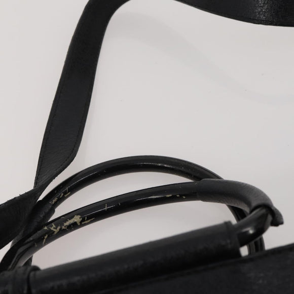 GUCCI GG Canvas Hand Bag Leather 3 Set Beige Black Ivory Auth 203741
