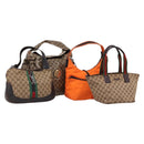 GUCCI GG Canvas GG Crystal Web Sherry Line Bag PVC 4 Set Auth 203742-1