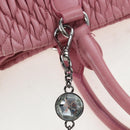 Miu Miu Matelasse Hand Bag Leather 2way Pink Silver Auth 203770V-16
