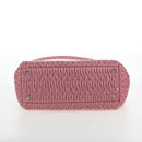 Miu Miu Matelasse Hand Bag Leather 2way Pink Silver Auth 203770V-17