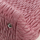 Miu Miu Matelasse Hand Bag Leather 2way Pink Silver Auth 203770V-19