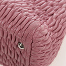 Miu Miu Matelasse Hand Bag Leather 2way Pink Silver Auth 203770V-21