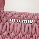 Miu Miu Matelasse Hand Bag Leather 2way Pink Silver Auth 203770V-22