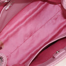Miu Miu Matelasse Hand Bag Leather 2way Pink Silver Auth 203770V-24