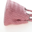 Miu Miu Matelasse Hand Bag Leather 2way Pink Silver Auth 203770V-5
