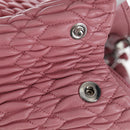 Miu Miu Matelasse Hand Bag Leather 2way Pink Silver Auth 203770V-6