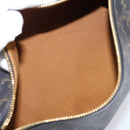 CELINE Macadam Canvas Triomphe Cylinder Bag PVC 2way Brown Gold Auth 203772SAM-10