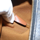 CELINE Macadam Canvas Triomphe Cylinder Bag PVC 2way Brown Gold Auth 203772SAM-11