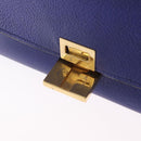 CELINE Trapeze Hand Bag Suede Leather 2way Blue Gold Auth 203775A-21