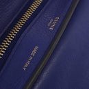 CELINE Trapeze Hand Bag Suede Leather 2way Blue Gold Auth 203775A-24