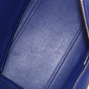 CELINE Trapeze Hand Bag Suede Leather 2way Blue Gold Auth 203775A-26
