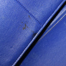 CELINE Trapeze Hand Bag Suede Leather 2way Blue Gold Auth 203775A-27