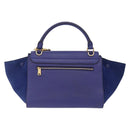 CELINE Trapeze Hand Bag Suede Leather 2way Blue Gold Auth 203775A-3