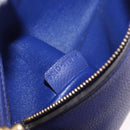 CELINE Trapeze Hand Bag Suede Leather 2way Blue Gold Auth 203775A-32