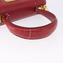 Salvatore Ferragamo Gancini Hand Bag Leather 2way Red Gold Auth 203776-12