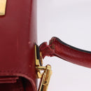 Salvatore Ferragamo Gancini Hand Bag Leather 2way Red Gold Auth 203776-15