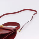 Salvatore Ferragamo Gancini Hand Bag Leather 2way Red Gold Auth 203776-18
