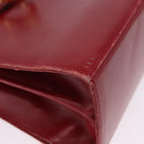 Salvatore Ferragamo Gancini Hand Bag Leather 2way Red Gold Auth 203776-20