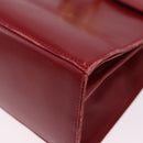 Salvatore Ferragamo Gancini Hand Bag Leather 2way Red Gold Auth 203776-21