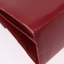 Salvatore Ferragamo Gancini Hand Bag Leather 2way Red Gold Auth 203776-22