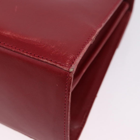 Salvatore Ferragamo Gancini Hand Bag Leather 2way Red Gold Auth 203776
