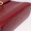 Salvatore Ferragamo Gancini Hand Bag Leather 2way Red Gold Auth 203776-25