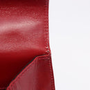 Salvatore Ferragamo Gancini Hand Bag Leather 2way Red Gold Auth 203776-29