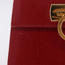 Salvatore Ferragamo Gancini Hand Bag Leather 2way Red Gold Auth 203776-3