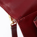 Salvatore Ferragamo Gancini Hand Bag Leather 2way Red Gold Auth 203776-30