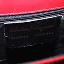 Salvatore Ferragamo Gancini Hand Bag Leather 2way Red Gold Auth 203776-31